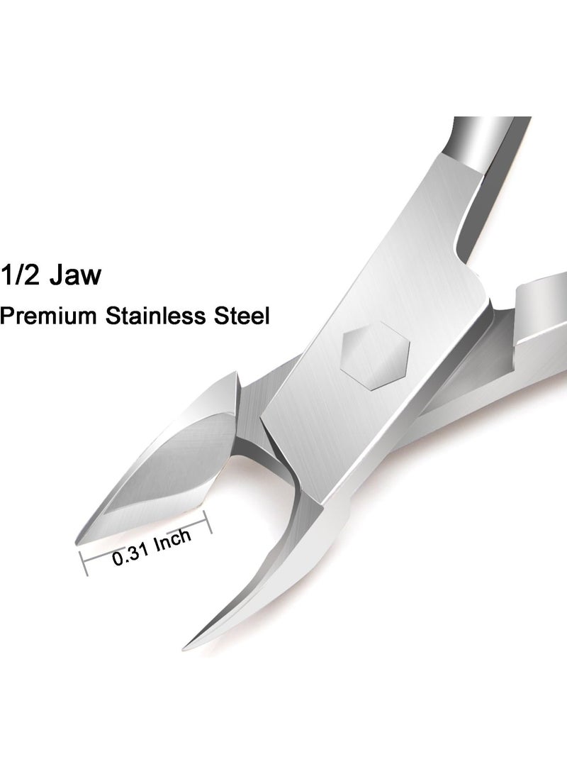 MJZ 2 Pcs Cuticle Trimmer with Cuticle Pusher, Cuticle Nipper, Stainless Steel Cuticle Trimmer, Cuticle Remover Tool Set for Fingernails and Toenails, Pedicure Manicure Tools, Nail Art Pusher Nail Removal Pusher Silver - Image 2